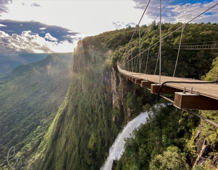 A memorable skywalk at Mtarazi Falls, Zimbabwe